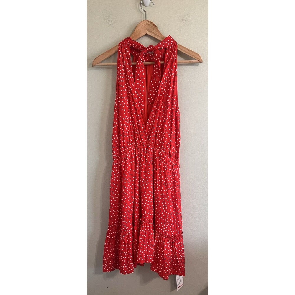 NWT BTFBM Red Halter Polka Dot babydoll Dress - Size  Medium - Picture 4 of 9